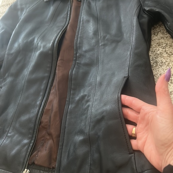 Vintage Tannery West SOFT Black LEATHER Biker Moto Jacket Sz S EUC - Picture 5 of 17